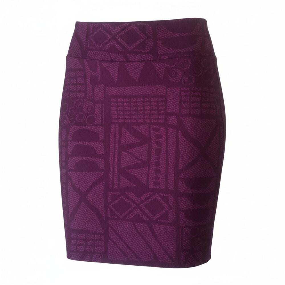 LuLaRoe CASSIE Pencil Shirt Elastic waisband Wine Red Womens Size L